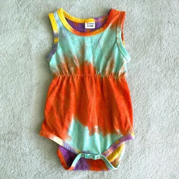Pat Pat Baby Girls Tie Dye Tank Top Bodysuit - Picture 1 of 6